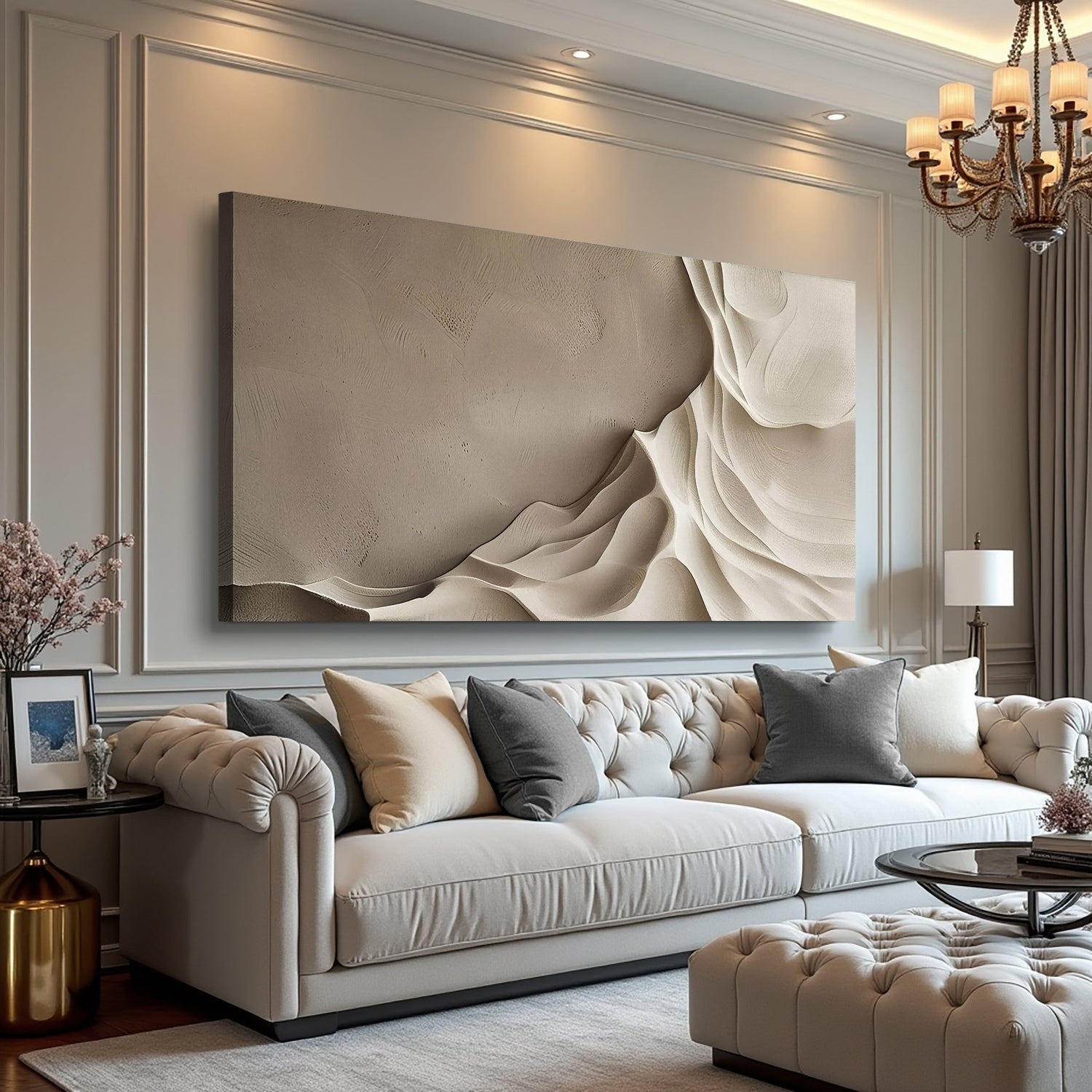 Beige Minimalist Wall Art IV-0
