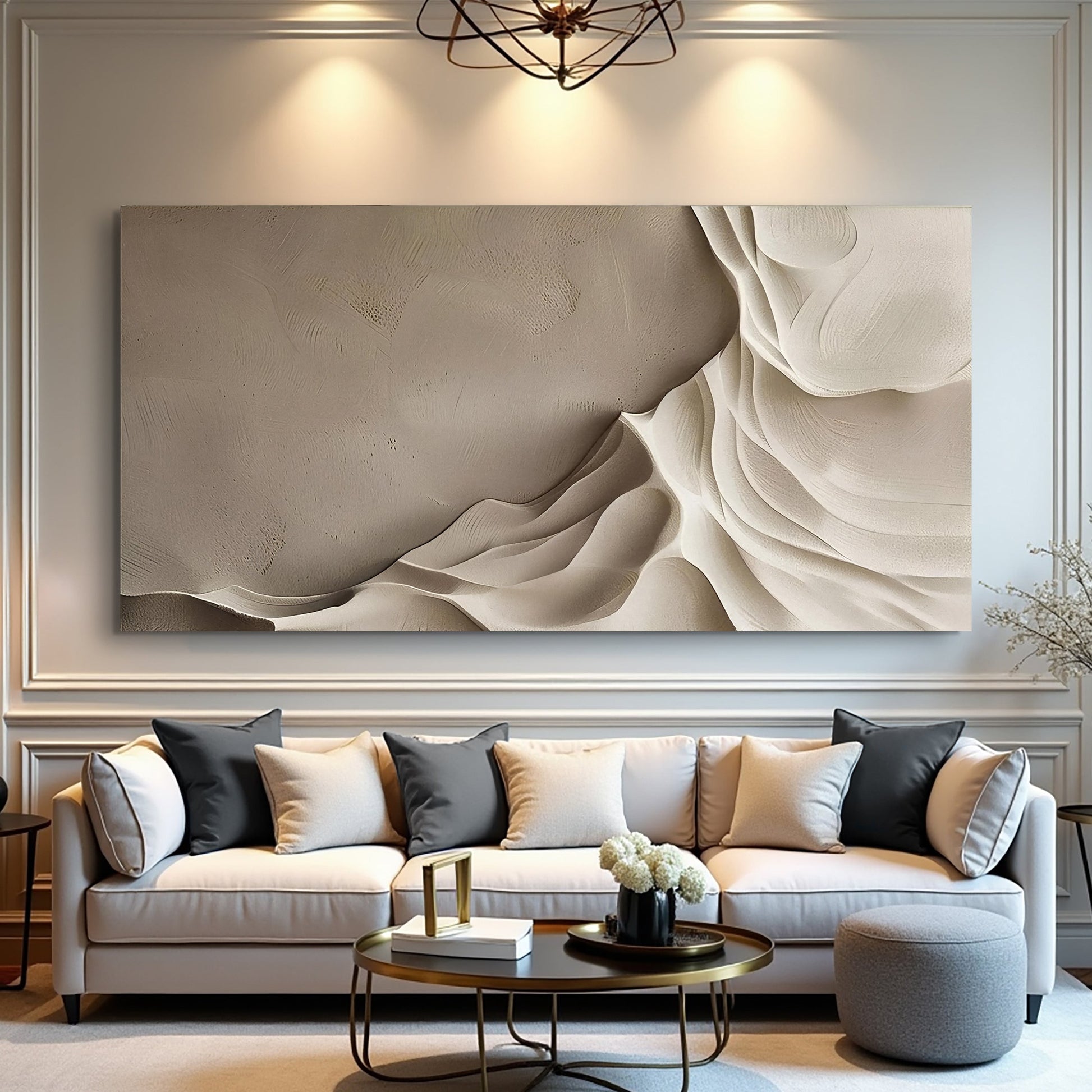 Beige Minimalist Wall Art IV-2