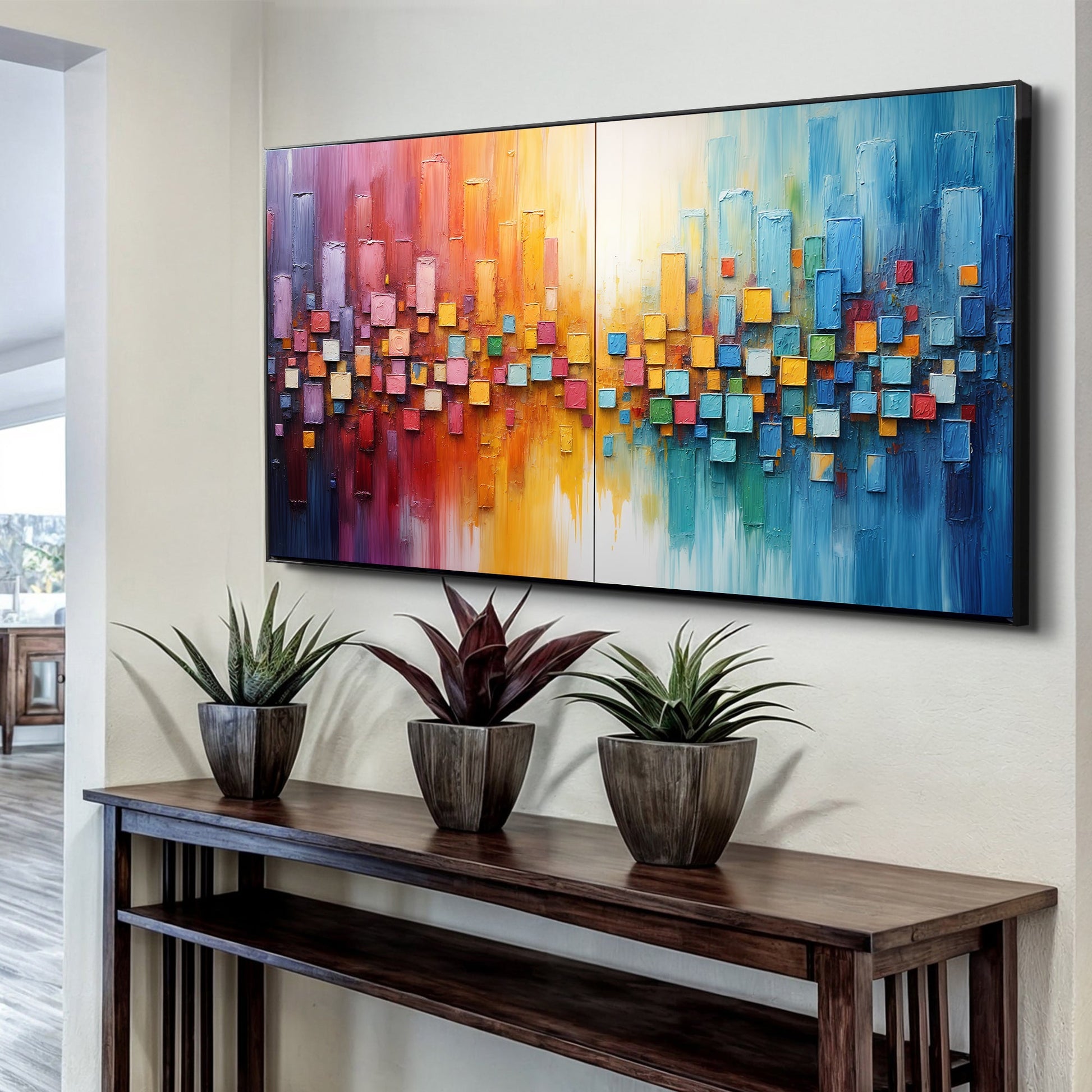 Chroma Dance Impasto Wall Art-2