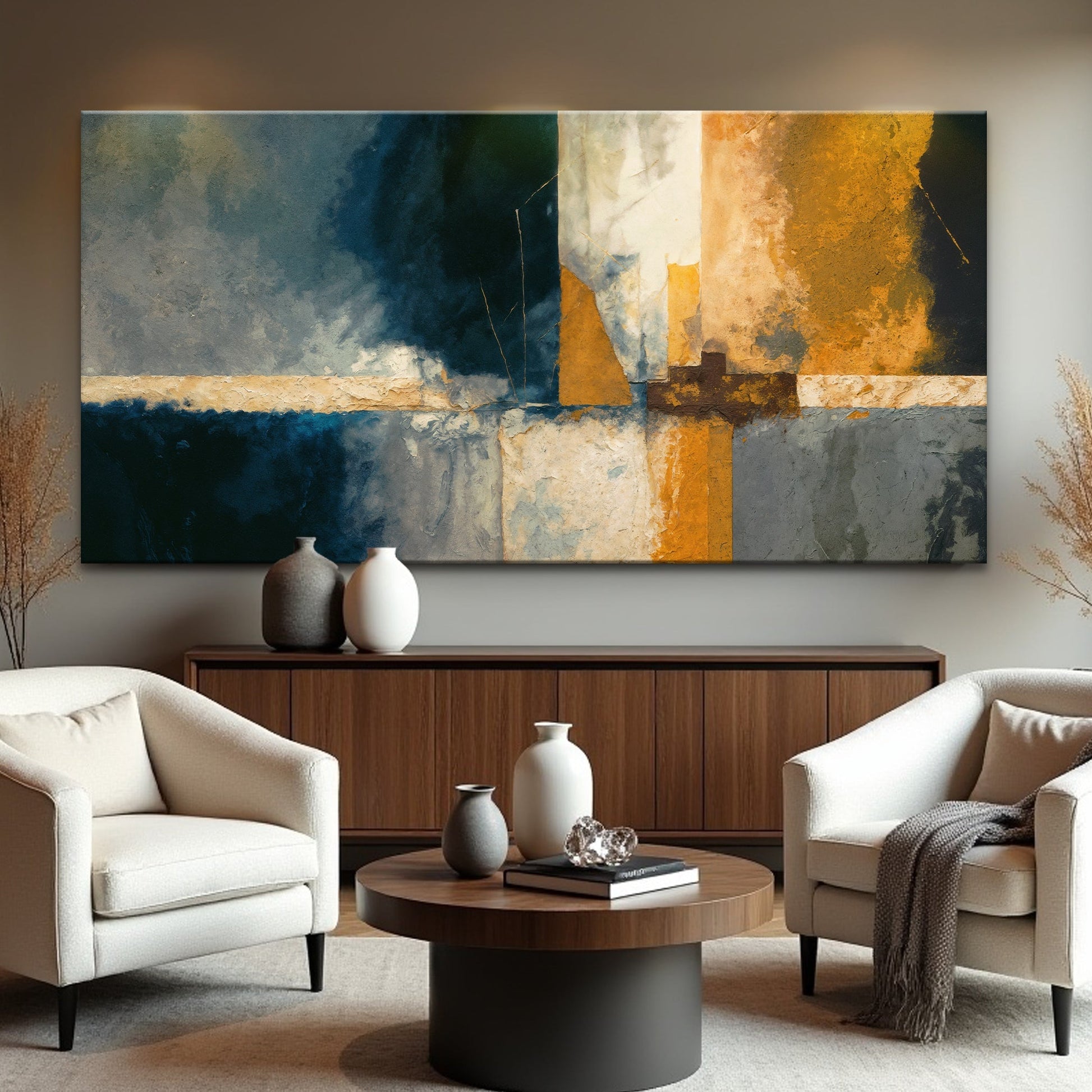 Abstract Geometric Lines Wall Art-4