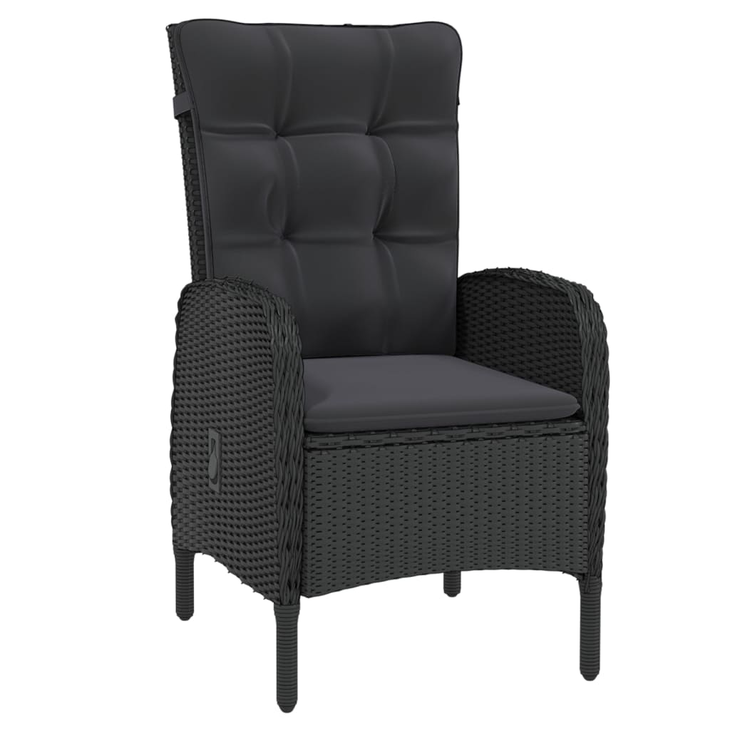 NNEVL 9 Piece Garden Dining Set Poly Rattan Black-2