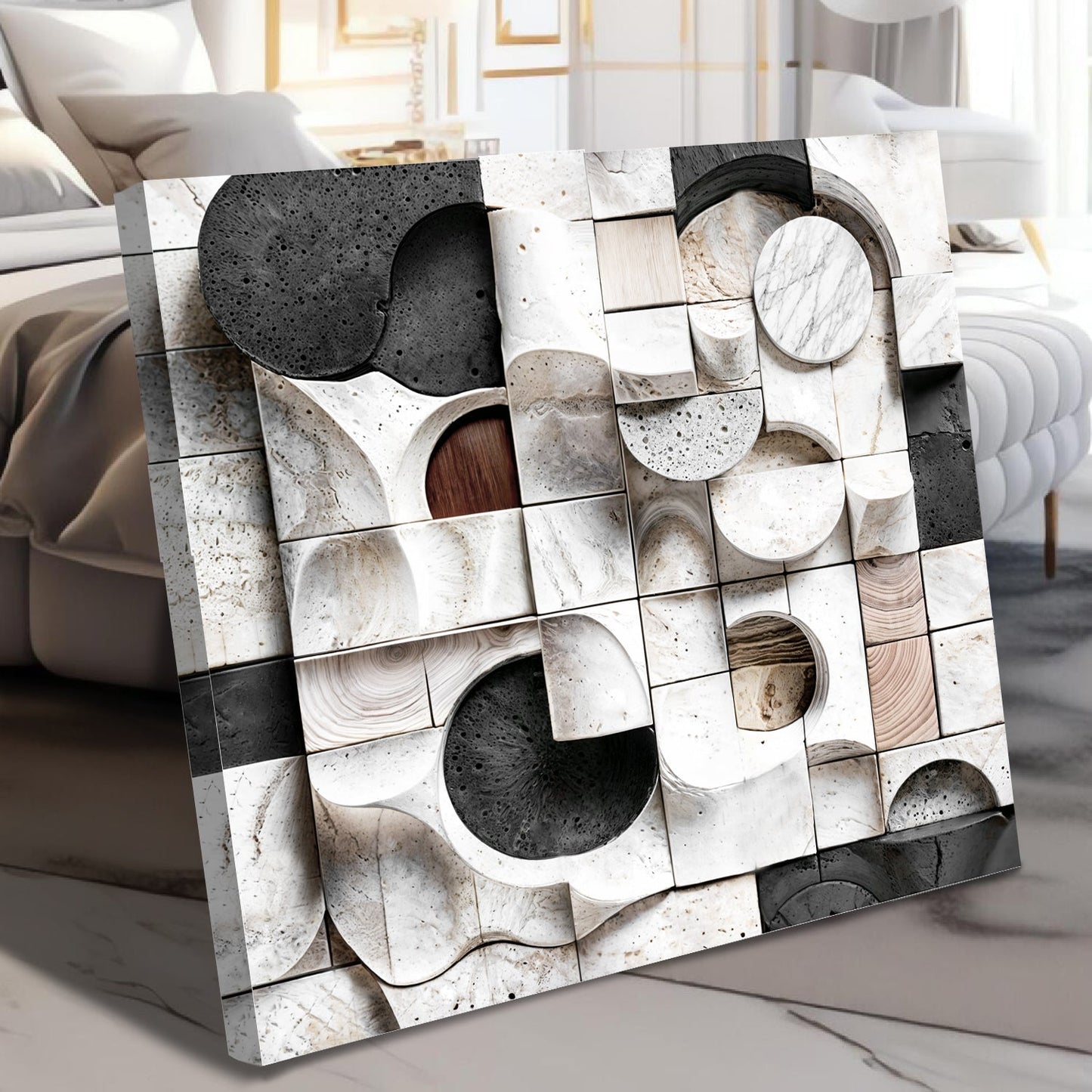Abstract Black & White Wall Sculpture Wall Art-2