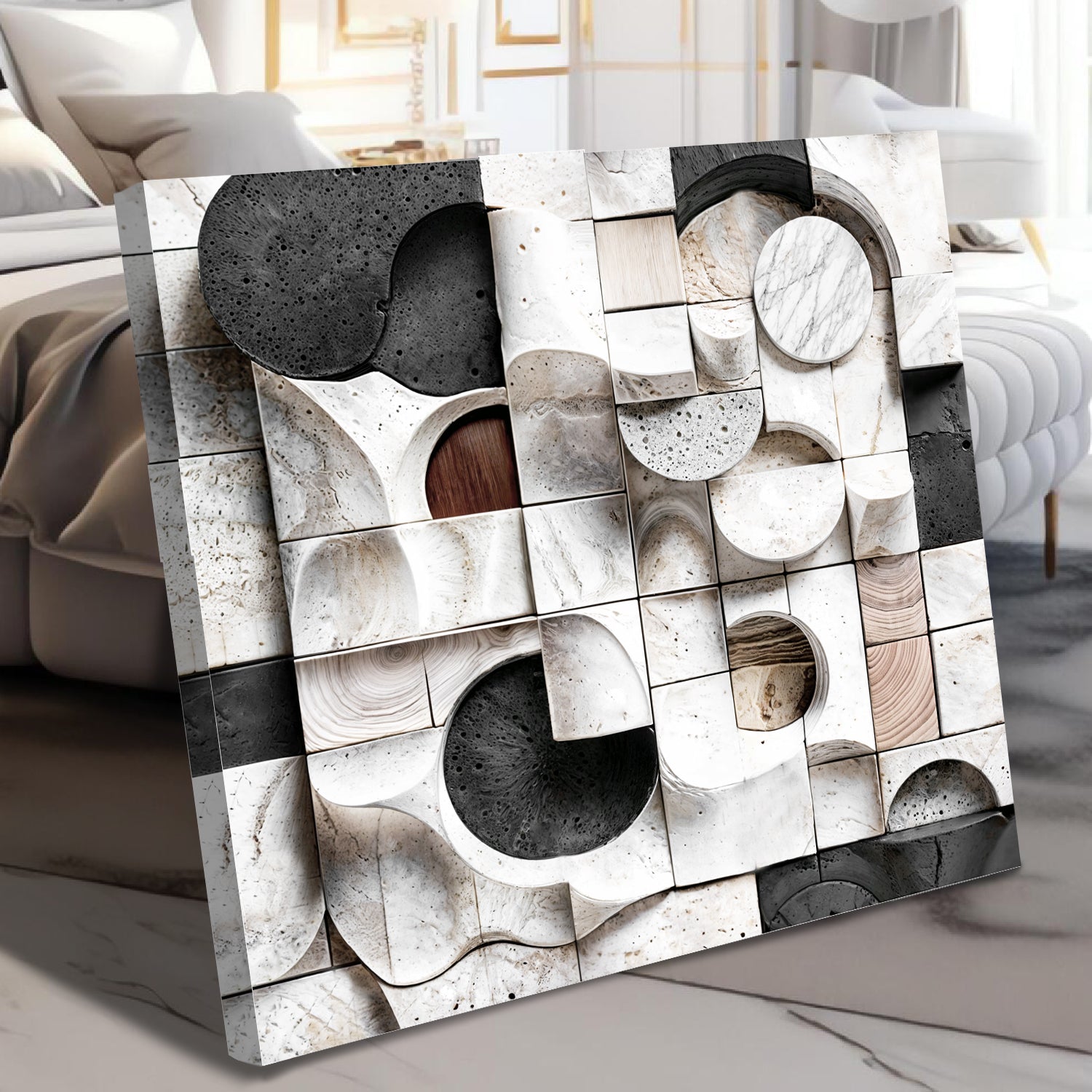 Abstract Black & White Wall Sculpture Wall Art-2