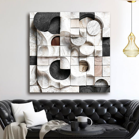 Abstract Black & White Wall Sculpture Wall Art-0