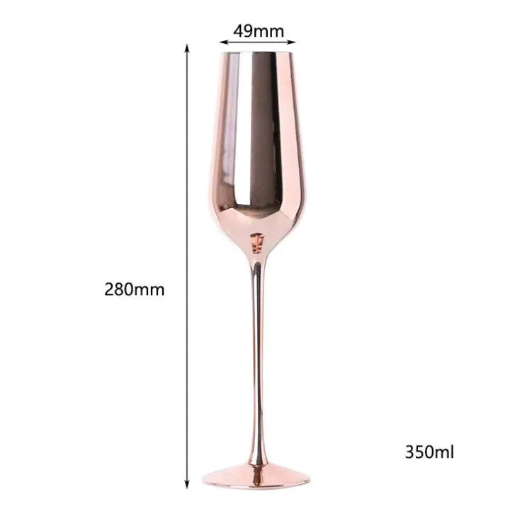 Elegante collezione di bicchieri in cristallo color oro rosa