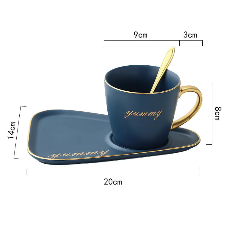 Matte Ceramic Coffee Cup and Saucer Set for Tea