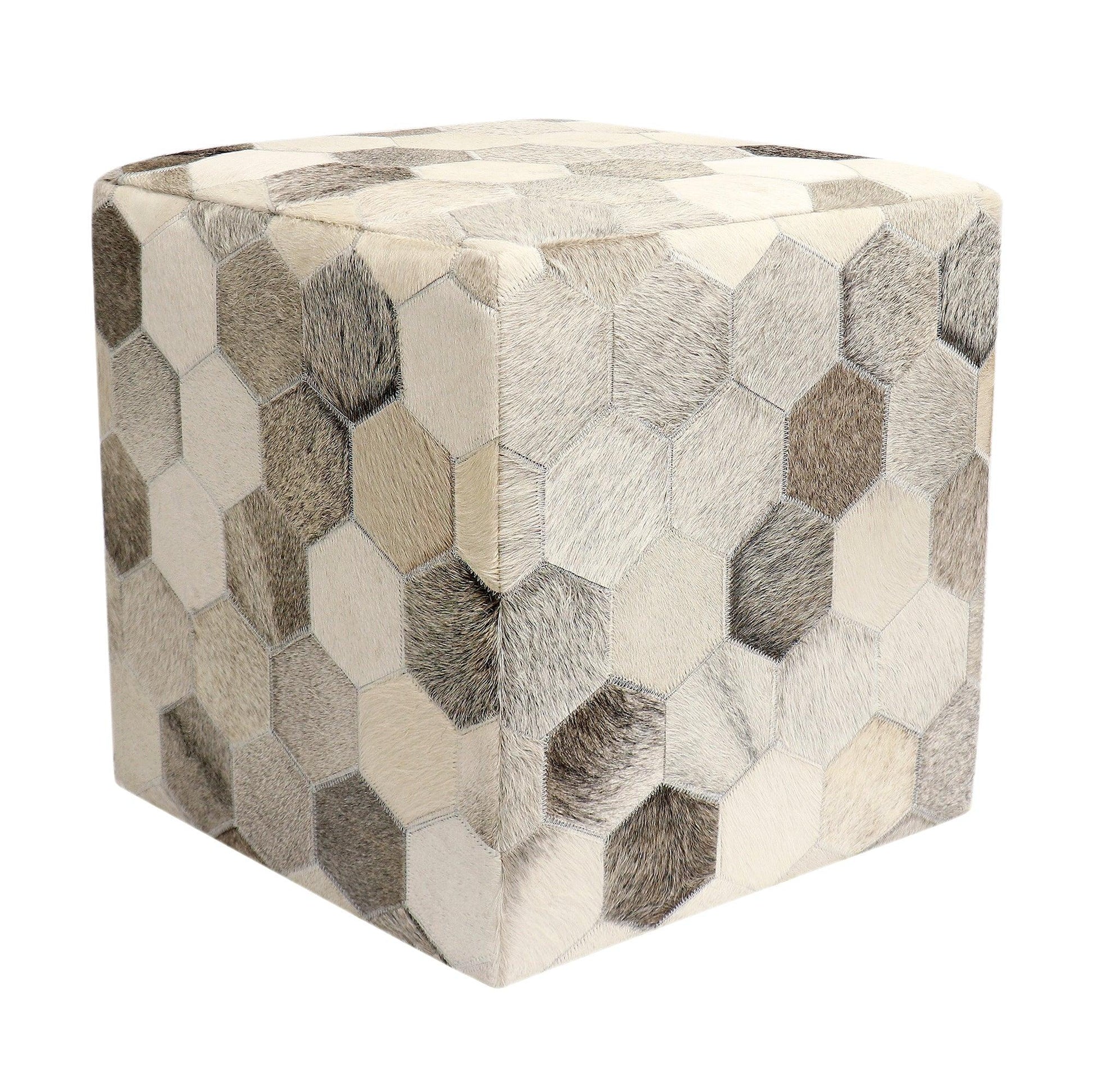Canvello Galaxy Cowhide Pouf Ottoman-0