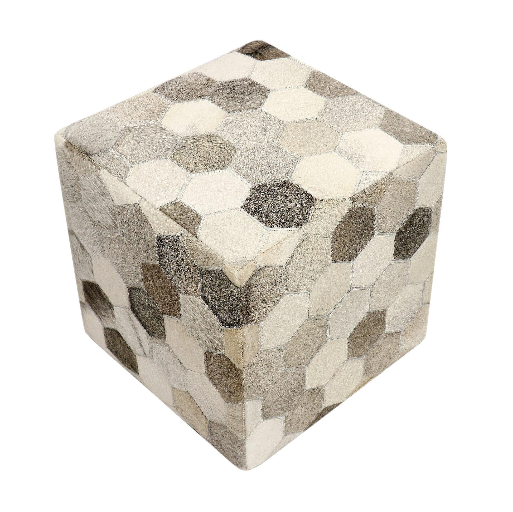 Canvello Galaxy Cowhide Pouf Ottoman-1