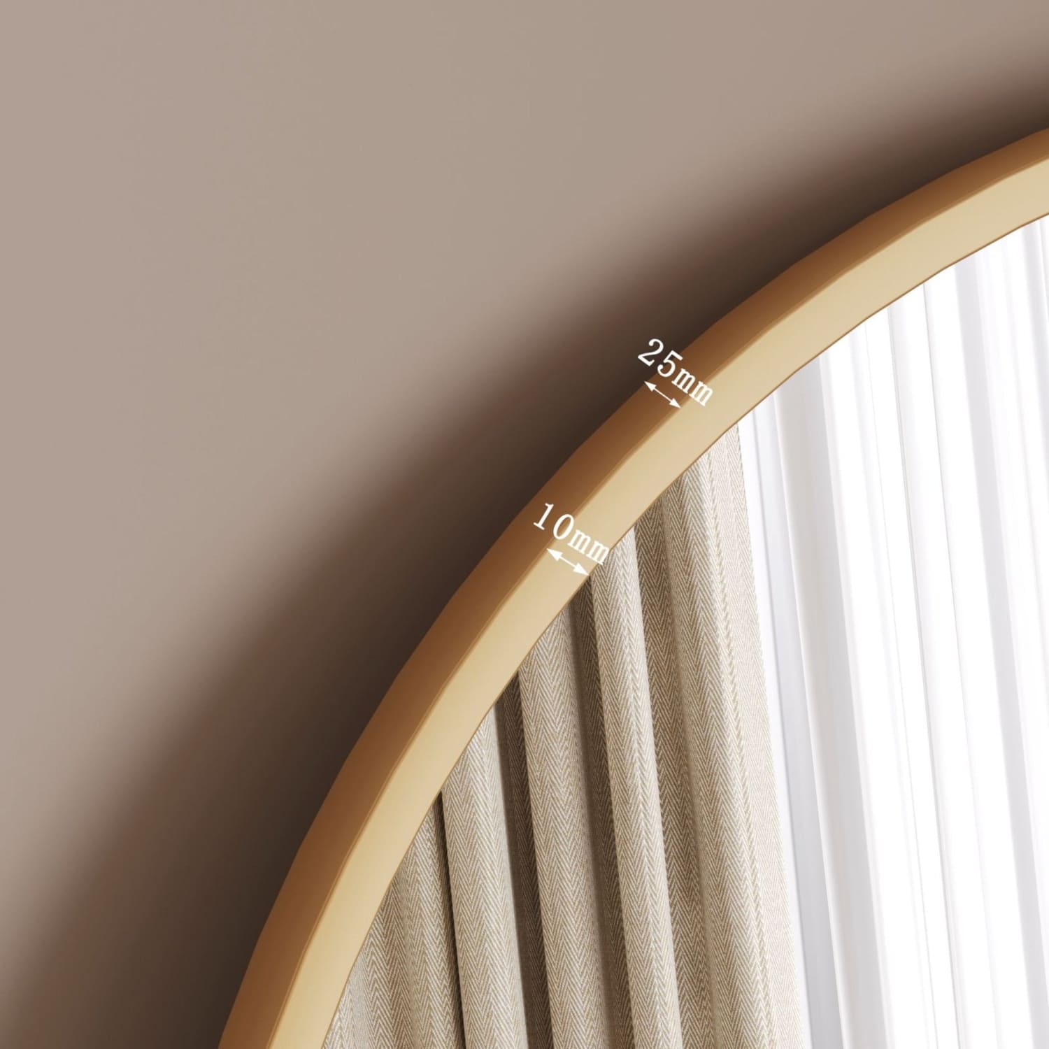 Specchio ovale a doppio arco in metallo dorato 180 cm x 80 cm-3