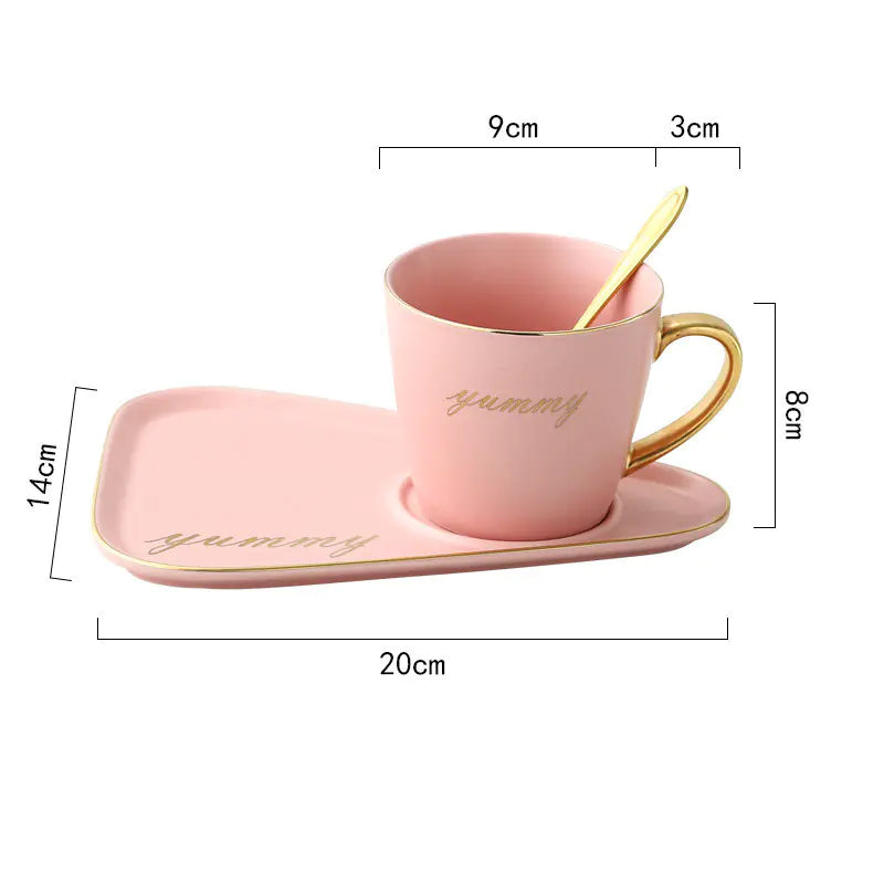 Matte Ceramic Coffee Cup and Saucer Set for Tea