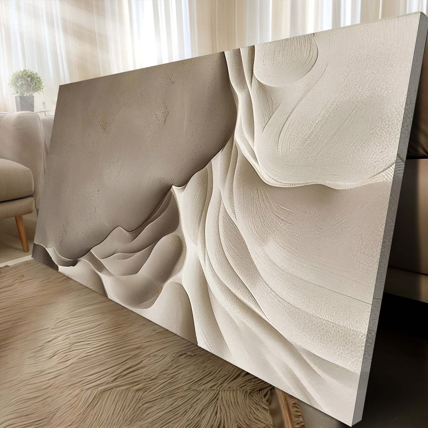Beige Minimalist Wall Art IV-4