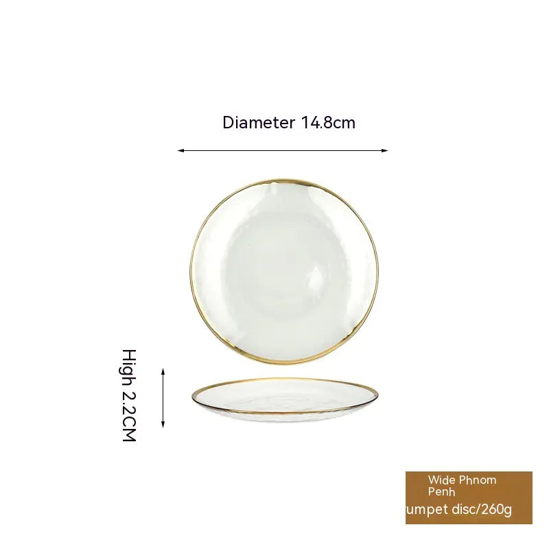 Elegante set di piatti in vetro artigianale