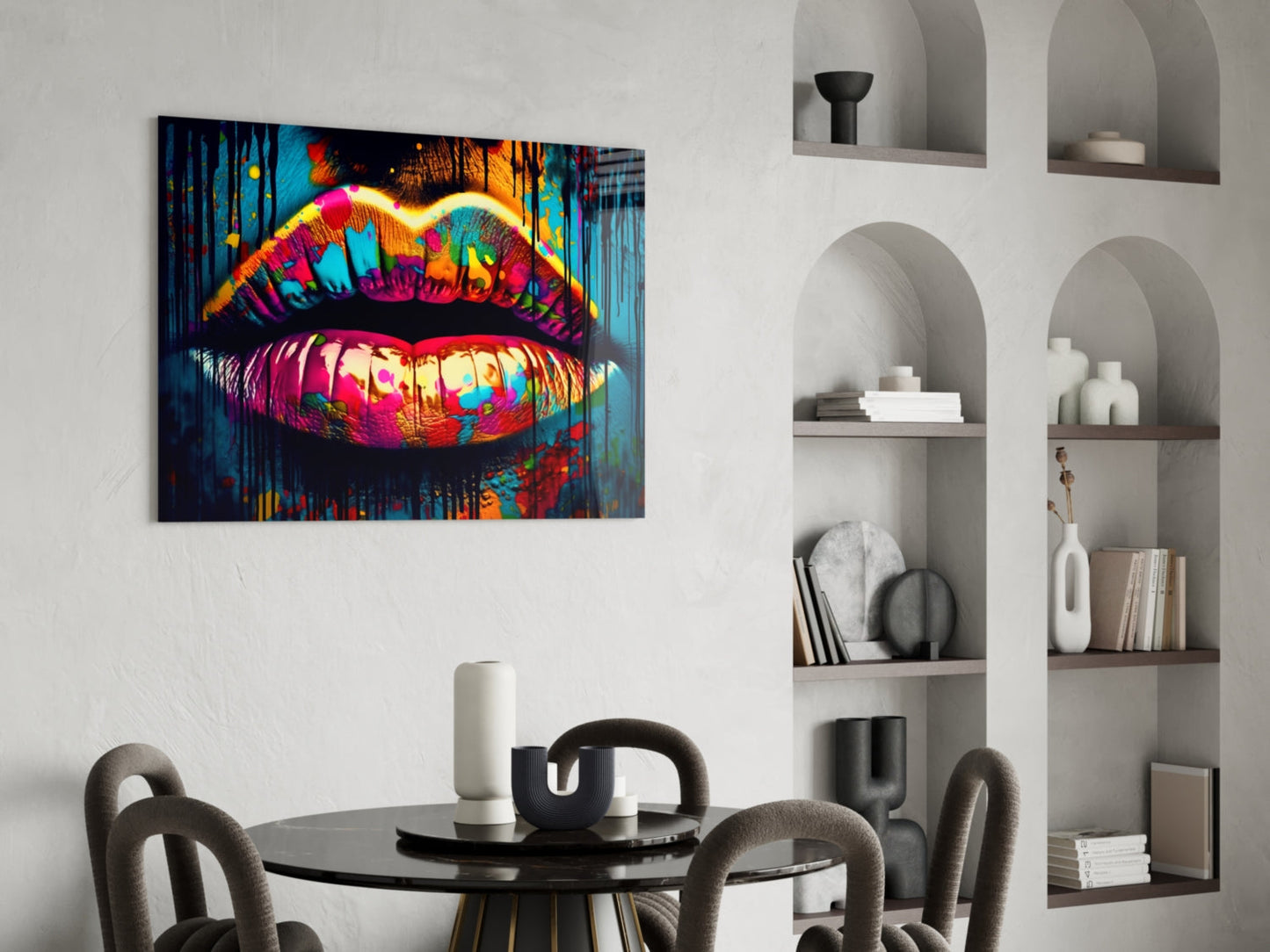 Lips Glass Wall Art | Linee D Eleganza