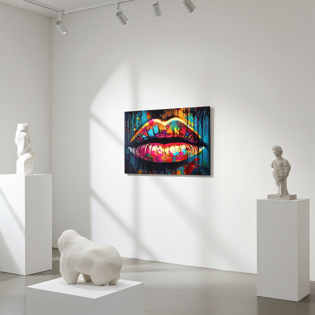 Lips Glass Wall Art | Linee D Eleganza