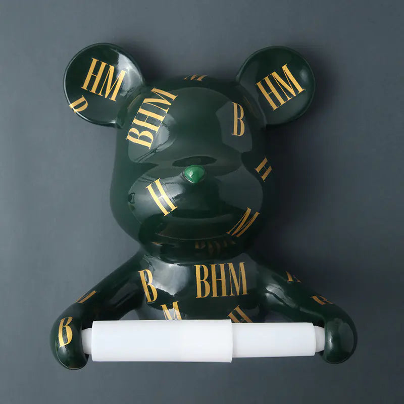 Portarotolo di carta igienica creativo a forma di orso per il bagno