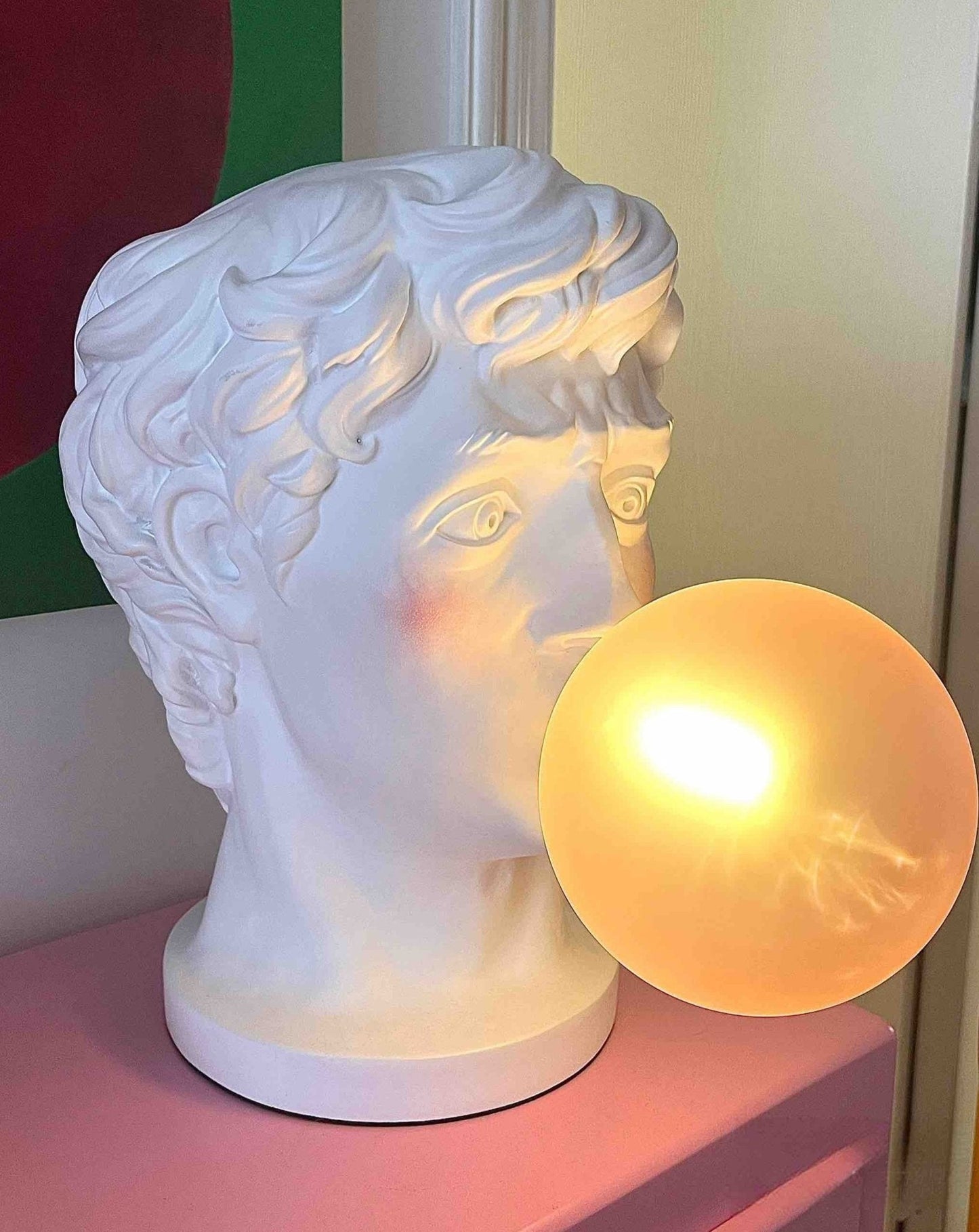Naughty David Popping Gum – Lampada da Tavolo di Design Moderna e Divertente | Luce Decorativa per Comodino